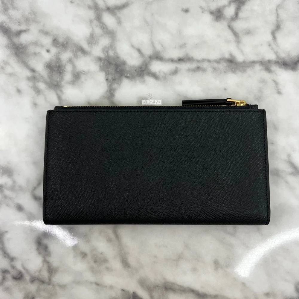 Tory Burch Emerson Slim Wallet In Black - Picture 4 of 7